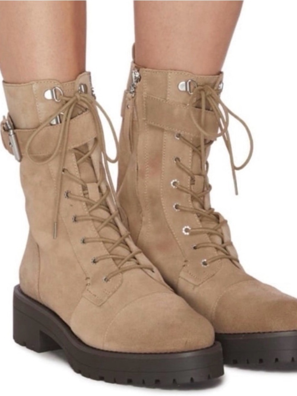 Sam Edelman Suede Lace-Up Combat Boots